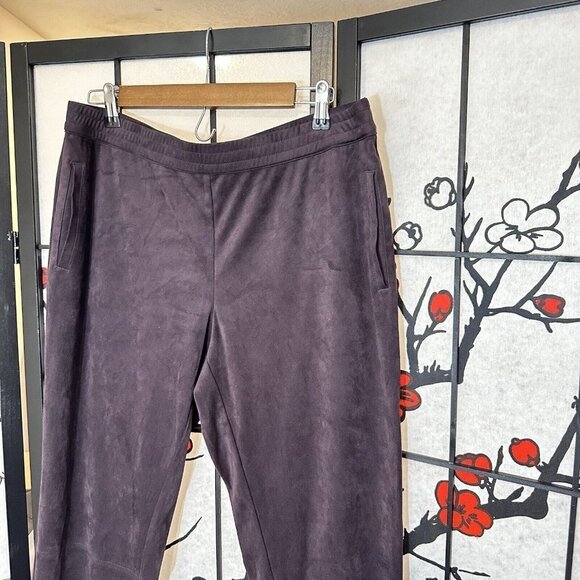 J Jill Womens Pants Size M Pull On Stretch Velvet Brown Straight Leg Pockets - Picture 6 of 6